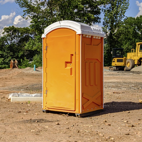 how often are the portable restrooms cleaned and serviced during a rental period in Lehigh Iowa